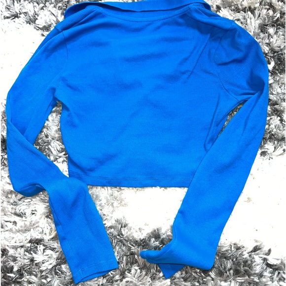 Zara Cropped Long Sleeve Polo Shirt - Picture 7 of 7